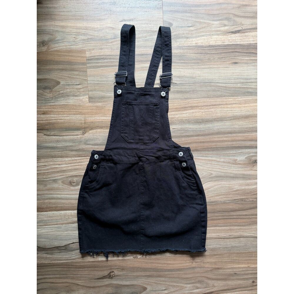 Eden in Love Hawaii Black Cotton/Spandex Denim Skirt Overalls